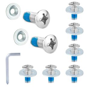 16pcs Snowboard Binding Screw Set, Including Stainless Steel Ski Mounting Screws & Anti-Slip Washers with Screwdriver for Snowboard Binding Accessories