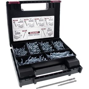 Milescraft 5200 Pocket Screw Kit- 700 Pieces T20 Pocket Hole Zinc Coated Screw Kit with 6 sizes of screws, 3in and 6in T20 Torx Drivers Included- All Screws needed for Pocket Hole