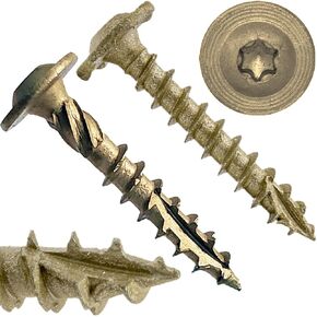 Jake Sales #14 x 1" Construction Lag Screw Torx/Star Drive Heavy Duty Structural Lag Screw Far Superior to Common Lag Screws (100 Screw Count) Exterior Coated - ACQ Compatible Wood Screws