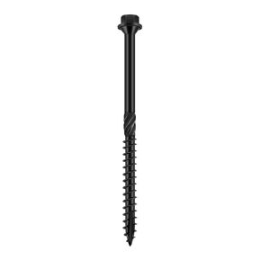 4 Inch Structural Wood Screws (50 Pack), 1/4 in. x 4 in. Exterior Hex-Head Lag Screws, Black Heavy Duty Construction Screws, Hex Socket Included