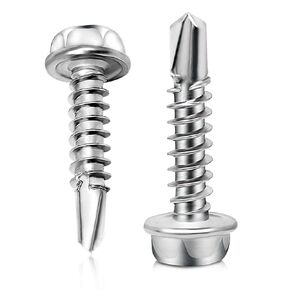 210PCS # 8 × 3/4 "hex Washer Head self Tapping Screws, 410 Stainless Steel Sheet Metal Screws, TEK Screws, self Tapping Screws, Suitable for Durable Metal Applications