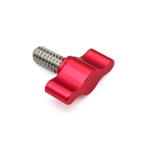 Wulankd 4 Pack 1/4"-20 x 1/2" Thumb Screw 304/18-8 Stainless Steel, Red Aluminum Knob, Standard/Coarse Thread
