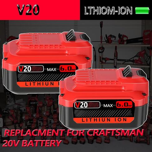 2PACK CMCB202 Battery 3.5Ah 20V Replacement for Craftsman V20 Battery CMCB202 CMCB204 CMCB206, for All V20* Cordless Tools CMCD700C1 CMCK700D2 CMCV002B CMCG400B CMCS600B CMCK401D2 CMCL020B in Saudi Arabia