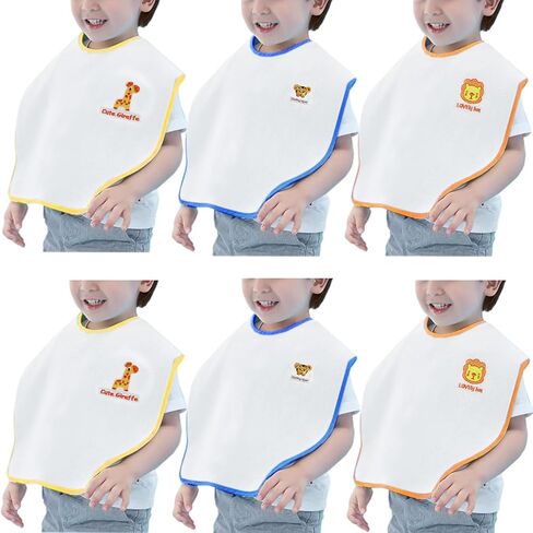 Set of 6 Baby Bibs| Large Bibs | Toddler Bibs for 2-4 Years Kids| Bibs for Boys and Girls (Pink) in Saudi Arabia