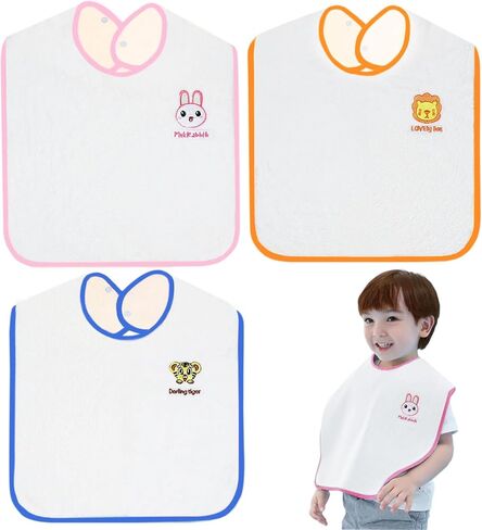 Set of 6 Baby Bibs| Large Bibs | Toddler Bibs for 2-4 Years Kids| Bibs for Boys and Girls (Pink) in Saudi Arabia