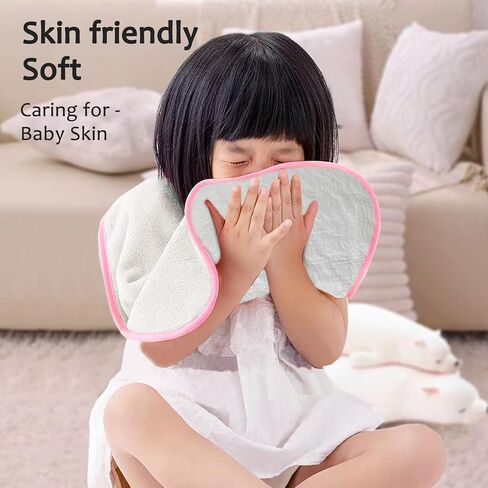 Set of 6 Baby Bibs| Large Bibs | Toddler Bibs for 2-4 Years Kids| Bibs for Boys and Girls (Pink) in Saudi Arabia