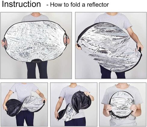 32"x48"/80x120cm Photography Light Reflector, 5-in-1 Collapsible Oval Multi Disc Diffuser with Carrying Bag-Gold, Silver, Black, White, Translucent for Studio Outdoor Lighting (32x48inch) in Saudi Arabia