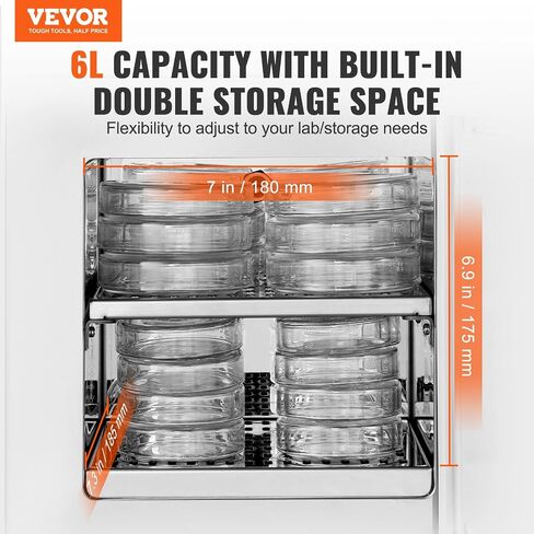 VEVOR Lab Incubator, 6L, PID Temperature Control 0-65℃, Scientific Digital Incubator, Constant-Temperature Microbiological Laboratory Incubator for Lab Cell Culture Seed Germination Medical Science in Saudi Arabia