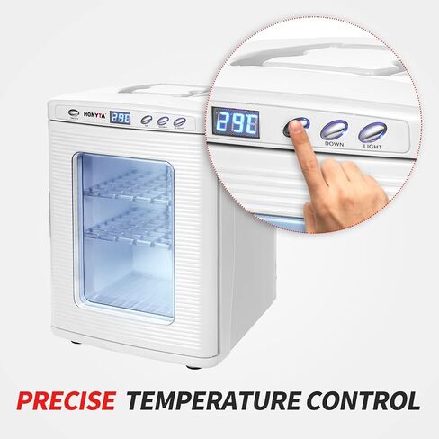 حاضنات RYFT لتفريخ البيض، حاضنة مختبر علمي محمولة للزواحف سعة 25 لتر مع درجة حرارة 5 درجات مئوية - 60 درجة مئوية، تسخين وتبريد 12 فولت/110 فولت للزواحف الصغيرة (أسود) in Kuwait