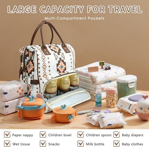 Diaper Bag Backpack, Big Diaper Bag with Stroller Straps Pacifier Case, USB Port, Multifunctional Unisex Travel Diaper Bag for Mom with Side Bottle Pockets in Saudi Arabia