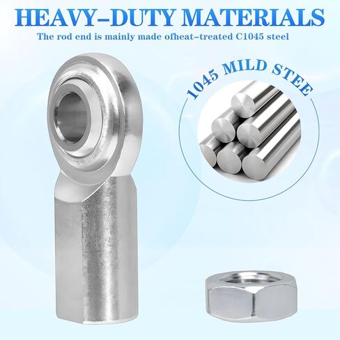 3/4"-16 Rod End Bearing Heim Joints Right Hand Female Thread Heim Joint,RH 3/4"- 16 Thread x 3/4" Bore Stainless Female Rod End Bearing with Jam Nuts(3/4-4Pcs) in Kuwait