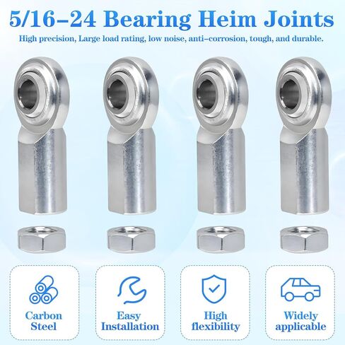 3/4"-16 Rod End Bearing Heim Joints Right Hand Female Thread Heim Joint,RH 3/4"- 16 Thread x 3/4" Bore Stainless Female Rod End Bearing with Jam Nuts(3/4-4Pcs) in Kuwait