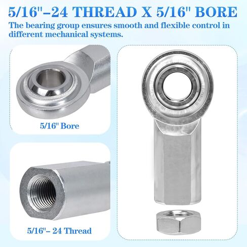 3/4"-16 Rod End Bearing Heim Joints Right Hand Female Thread Heim Joint,RH 3/4"- 16 Thread x 3/4" Bore Stainless Female Rod End Bearing with Jam Nuts(3/4-4Pcs) in Kuwait