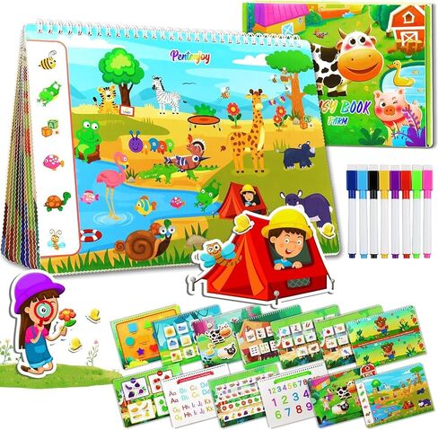 Montessori Toddler Busy Board Toys - for 3 4 5 Year Old Gifts Birthday Girl, Educational Sensory Toy，Busy Book Toddler Learning Activities with Fine Motor Skills in Saudi Arabia