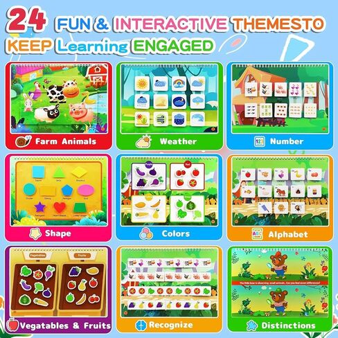 Montessori Toddler Busy Board Toys - for 3 4 5 Year Old Gifts Birthday Girl, Educational Sensory Toy，Busy Book Toddler Learning Activities with Fine Motor Skills in Saudi Arabia