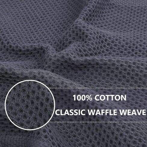 Homaxy 100% Cotton Waffle Weave Kitchen Dish Cloths, Ultra Soft Absorbent Quick Drying Dish Towels, 12 x 12 Inches, 6-Pack, Dark Grey in Saudi Arabia