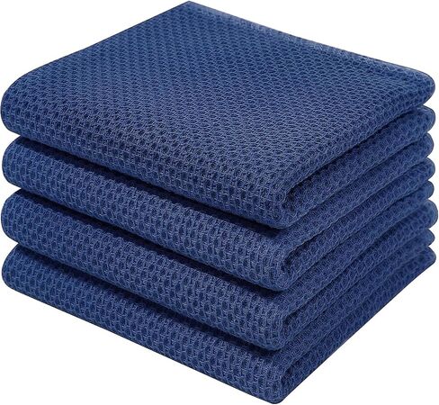 Homaxy 100% Cotton Waffle Weave Kitchen Dish Cloths, Ultra Soft Absorbent Quick Drying Dish Towels, 12 x 12 Inches, 6-Pack, Dark Grey in Saudi Arabia