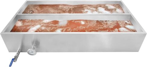 48x24x9.4 Inch Maple Syrup Evaporator Pan, 304 Stainless Steel Maple Syrup Boiling Pan, 47 Gallon Maple Syrup Pan with 3/4 Inch Valve and Thermometer for Making Sweet Maple Syrup in Saudi Arabia