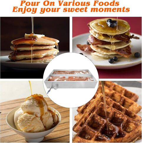 48x24x9.4 Inch Maple Syrup Evaporator Pan, 304 Stainless Steel Maple Syrup Boiling Pan, 47 Gallon Maple Syrup Pan with 3/4 Inch Valve and Thermometer for Making Sweet Maple Syrup in Saudi Arabia