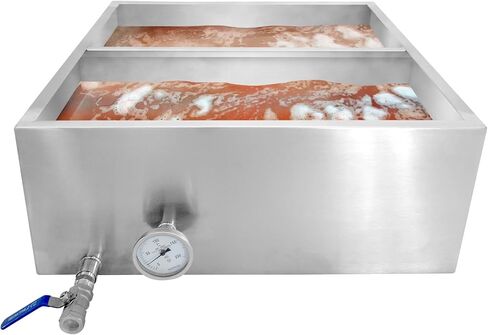 وعاء مبخر شراب القيقب مقاس 48 × 24 × 9.4 بوصة، وعاء غليان شراب القيقب من الفولاذ المقاوم للصدأ 304، وعاء شراب القيقب سعة 47 جالونًا مع صمام 3/4 بوصة ومقياس حرارة لصنع شراب القيقب الحلو in Kuwait