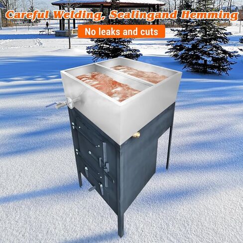 وعاء مبخر شراب القيقب مقاس 48 × 24 × 9.4 بوصة، وعاء غليان شراب القيقب من الفولاذ المقاوم للصدأ 304، وعاء شراب القيقب سعة 47 جالونًا مع صمام 3/4 بوصة ومقياس حرارة لصنع شراب القيقب الحلو in Kuwait