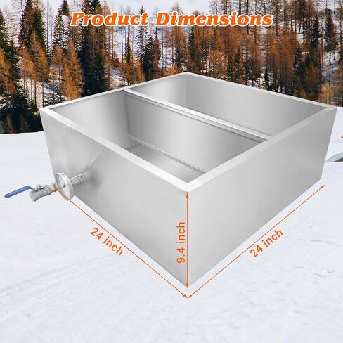 وعاء مبخر شراب القيقب مقاس 48 × 24 × 9.4 بوصة، وعاء غليان شراب القيقب من الفولاذ المقاوم للصدأ 304، وعاء شراب القيقب سعة 47 جالونًا مع صمام 3/4 بوصة ومقياس حرارة لصنع شراب القيقب الحلو in Kuwait