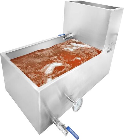 48x24x9.4 Inch Maple Syrup Evaporator Pan, 304 Stainless Steel Maple Syrup Boiling Pan, 47 Gallon Maple Syrup Pan with 3/4 Inch Valve and Thermometer for Making Sweet Maple Syrup in Saudi Arabia