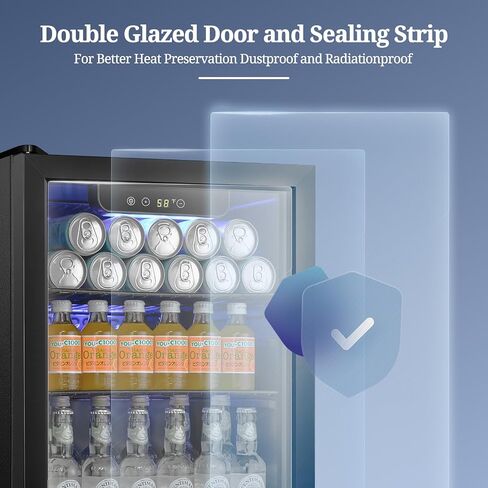Antarctic Star Beverage Refrigerator Cooler 68 Can, Mini Fridge with Glass Door for Beer Drinks Wine,Freestanding Small Fridge with Electronic Temperature Control for Home and Bar,1.7 cu.ft in Saudi Arabia