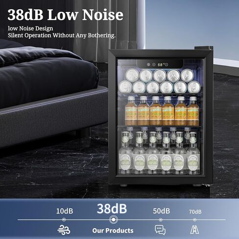 Antarctic Star Beverage Refrigerator Cooler 68 Can, Mini Fridge with Glass Door for Beer Drinks Wine,Freestanding Small Fridge with Electronic Temperature Control for Home and Bar,1.7 cu.ft in Saudi Arabia