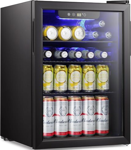 Antarctic Star Beverage Refrigerator Cooler 68 Can, Mini Fridge with Glass Door for Beer Drinks Wine,Freestanding Small Fridge with Electronic Temperature Control for Home and Bar,1.7 cu.ft in Saudi Arabia
