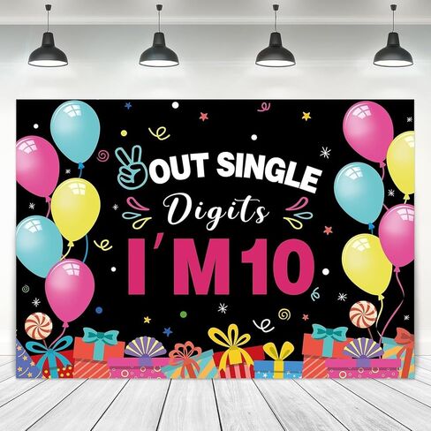 YARUBA 10th Happy Birthday Backdrop, 5x3ft 10 Year Video Game On Birthday Decorations Photography Background Banner Photo Booth Studio Blue in Saudi Arabia