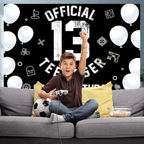 YARUBA 10th Happy Birthday Backdrop, 5x3ft 10 Year Video Game On Birthday Decorations Photography Background Banner Photo Booth Studio Blue in Saudi Arabia