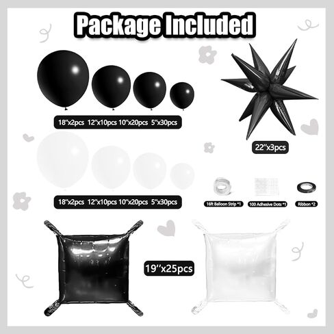 Black and White Checkered Square Foil Balloons Backdrop Wall, Double Sided Tunnel with Black White Balloon Arch Garland Kit for Checkerboard Racing Themed Celebration Graduation Party Decorations in Saudi Arabia