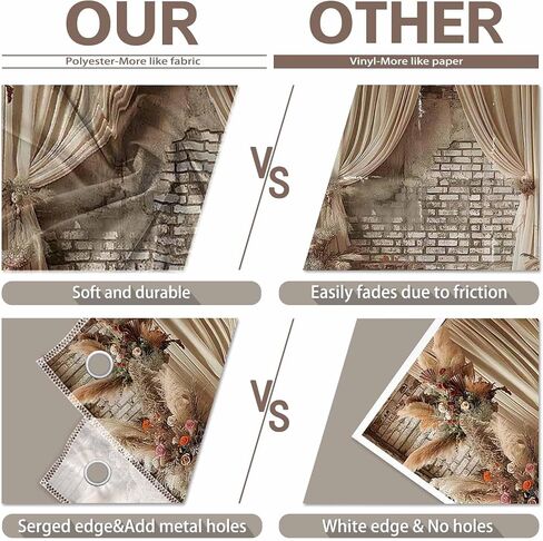 7x5ft Fabric Digital Printing Boho Floral Wedding Backdrop Pampas Grass Curtain Photography Background Bridal Shower Party Decoration Photo Banner in Saudi Arabia