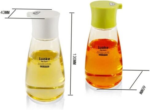 Glass Oil Pot Storage Bottle with Pour Spout, Leakproof Sauce Dispenser, Seasoning Container for Home Restaurant Kitchen Supplies (Black) in Kuwait
