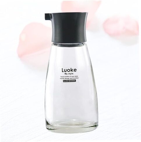 Glass Oil Pot Storage Bottle with Pour Spout, Leakproof Sauce Dispenser, Seasoning Container for Home Restaurant Kitchen Supplies (Black) in Kuwait