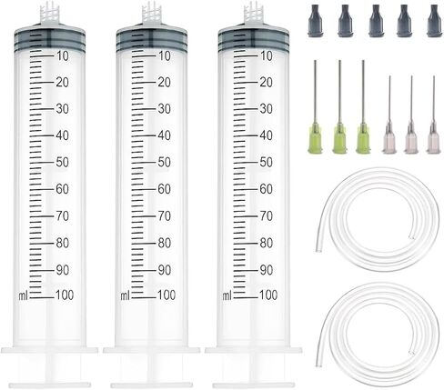 15 Pack 1ml, 3ml, 5ml, 10ml, Dispenser with16ga, 20ga, 22ga, Glue Tip and Caps for Measuring Liquids and Refilling,Glue, Oil, ink. (15 Pack) in Kuwait