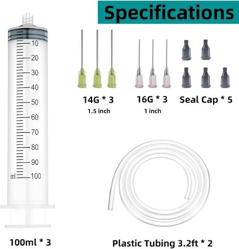 15 Pack 1ml, 3ml, 5ml, 10ml, Dispenser with16ga, 20ga, 22ga, Glue Tip and Caps for Measuring Liquids and Refilling,Glue, Oil, ink. (15 Pack) in Kuwait