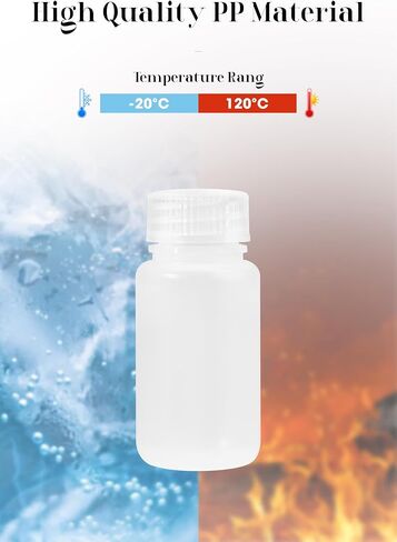 JIBENGAO 12 Pcs 2oz Plastic Sample Bottles, 60ML Plastic Bottles with Caps Wide Mouth Lab Reagent Bottles Small Pill Bottles Sealed Leak-proof Multipurpose for Laboratory, Travel, at Home in Kuwait