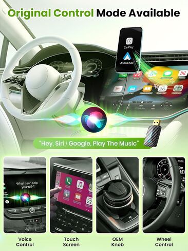 Mini Android Auto & Carplay Wireless Adapter with Fast Stable Connection, Wired to Wireless Android Auto Car Adapter, Compatible with Android 10+ & Cars from 2016 Single in Saudi Arabia