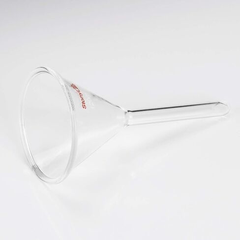 StonyLab 2-Pack Glass Heavy Wall Funnel Borosilicate Glass Funnel, Short Stem 120mm Diameter, 120mm Stem Length in Kuwait