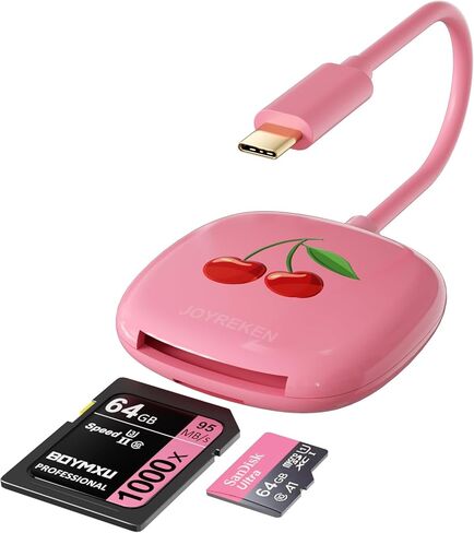 USB C SD Card Reader for iPad, 2-in-1 Memory Card Reader USB C Adapter, Compact Design, Compatible with iPad Pro, MacBook, Samsung Galaxy S20-S24, and Other Type-C Devices (8cm,Pink) in Kuwait