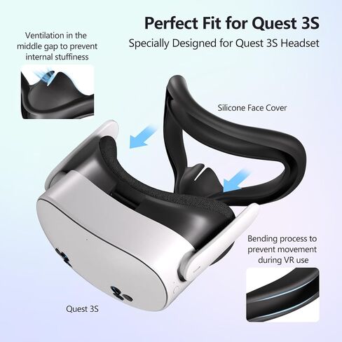 Advanced VR Silicone Face Pad Cover for Meta Quest 3s, Original Headset Accessories VR Face Cushion Pad Mask for Oculus Quest 3 Headset Face Pad (White)- Enhance Comfort and Hygiene in Saudi Arabia