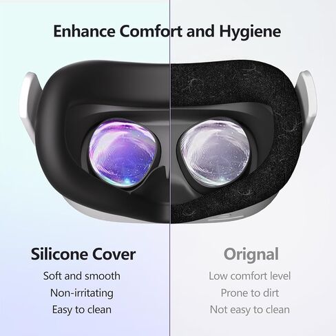 Advanced VR Silicone Face Pad Cover for Meta Quest 3s, Original Headset Accessories VR Face Cushion Pad Mask for Oculus Quest 3 Headset Face Pad (White)- Enhance Comfort and Hygiene in Saudi Arabia
