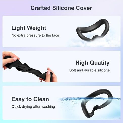 Advanced VR Silicone Face Pad Cover for Meta Quest 3s, Original Headset Accessories VR Face Cushion Pad Mask for Oculus Quest 3 Headset Face Pad (White)- Enhance Comfort and Hygiene in Saudi Arabia