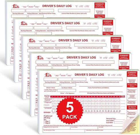 Driver's Daily Log Driver Time Record Book Trucker Log Sheets Daily Recap Journal Daily Checklist Carbonless Driving Notepad Driver's Daily Log Book 5.5×8.5 inch 35 Sets of Per Book for Truckers… in Saudi Arabia