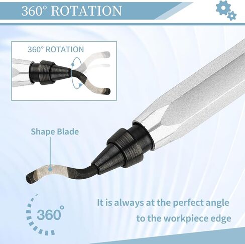 Deburring Tool with 12 High Speed Steel Blades, Deburring Tool 3D Printing, Deburring Tool for Metal, Resin, Copper, Plastic, PVC Pipes, 3D Printed Edges (1 Blue Handle) in Kuwait