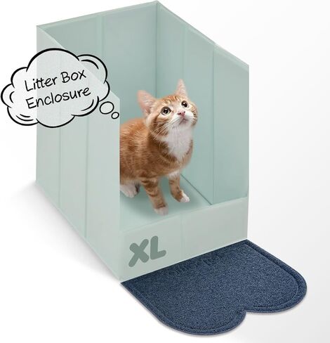 حاوية صندوق فضلات القطط، حاوية بلاستيكية كبيرة قابلة للطي لصندوق فضلات القطط، مقاومة للتسرب والماء، لا تحتاج إلى تجميع دروع للتبول، تحتوي على فضلات، مقاومة للكلاب in Kuwait