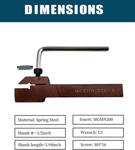 1pc 1/2In Shank MGEHR1212-2 High Quality Lathe Grooving Cut-Off Parting Tool Holder with 10pcs MGMN200 Indexable Grooving Inserts for Steel, Stainless Steel (MGEHR1212-2+ MGMN200) in Kuwait