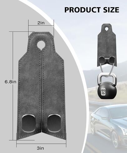 Purse Hook for Car, Car Hooks for Headrest Car Seat Hooks Purse Hanger for Car 100% Metal & Premium Leather 2025 Latest Car Organization Accessories for Bags, Purses, Phones etc (Black 2Pcs) in Saudi Arabia